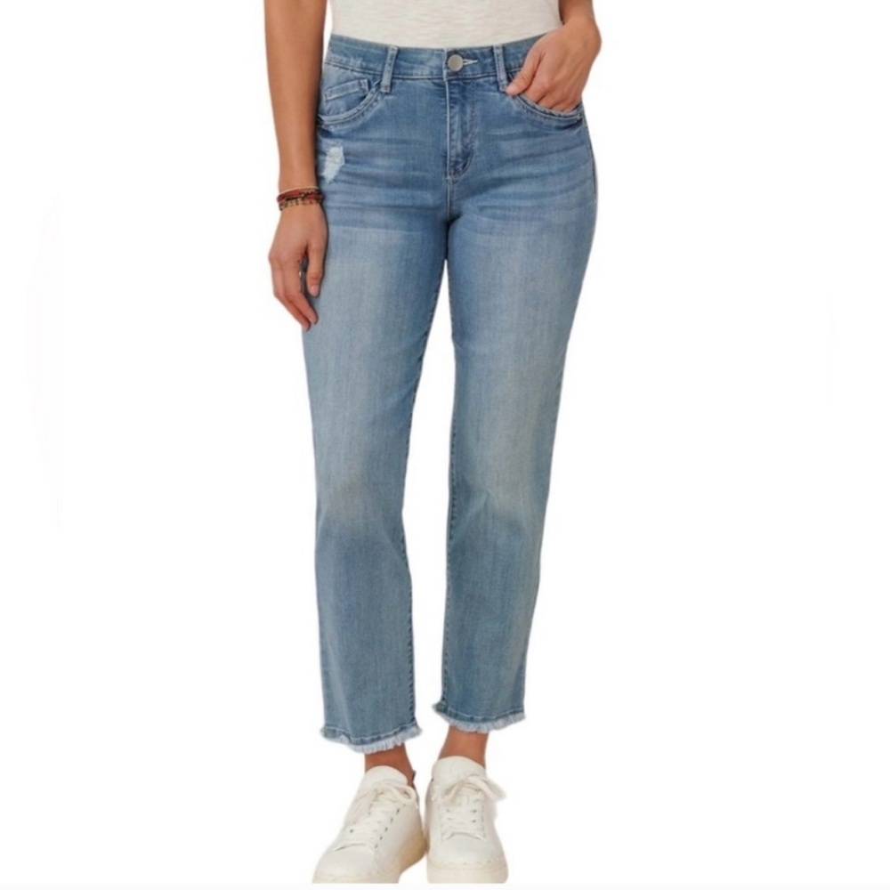 Democracy Ab Technology Stretch Light Blue Mid Rise Ankle Jeans